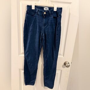 PAIGE High Rise Dark Blue Straight Leg Jeans